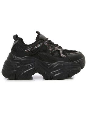 NEW BERNESS NIKKI Black Platform Sneakers